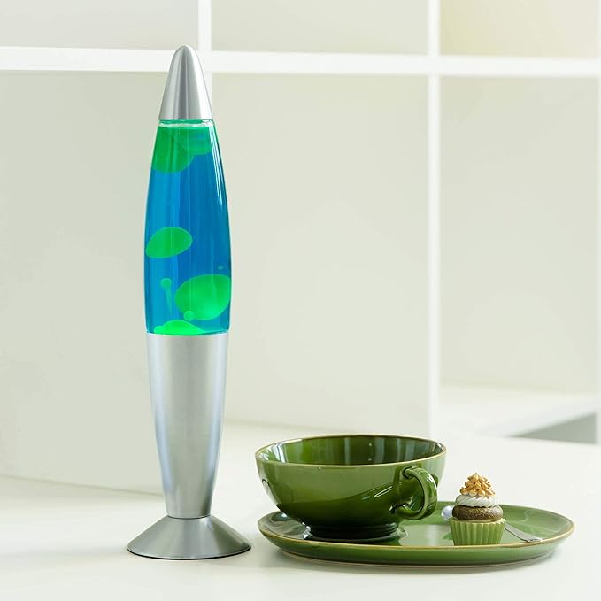 Lavalampe 35cm / grün blau/Timmy / E14 25W / Kabelschalter/Geschenkidee Weihnachten Geburtstag/inklusive Leuchtmittel/Retro/M