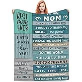Throw Blankets Anniversary Birthday Gifts for Mom from Daughter Son, Women Blanket for Mother's Day, Soft Flannel Throw Blanket Gifts for Mama Birthday Christmas Valentines for Couch Bed Sofa 60x50in