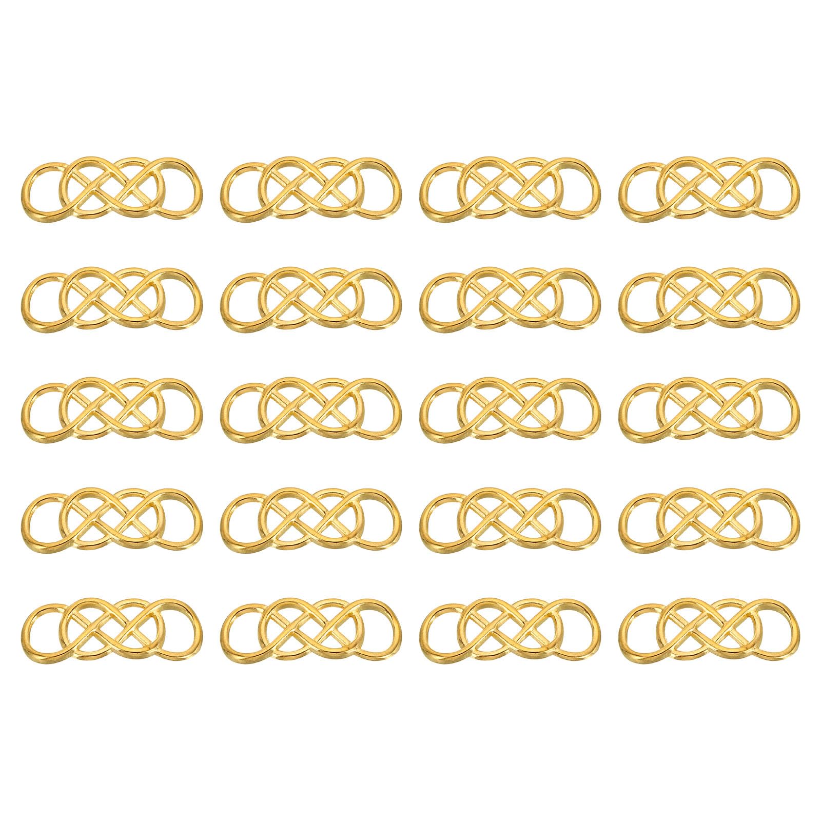 PATIKIL 30 Pcs Twist Knot Symbol Connector Charm, Alloy Jewelry Making Accessories for DIY Necklace Bracelet, Golden