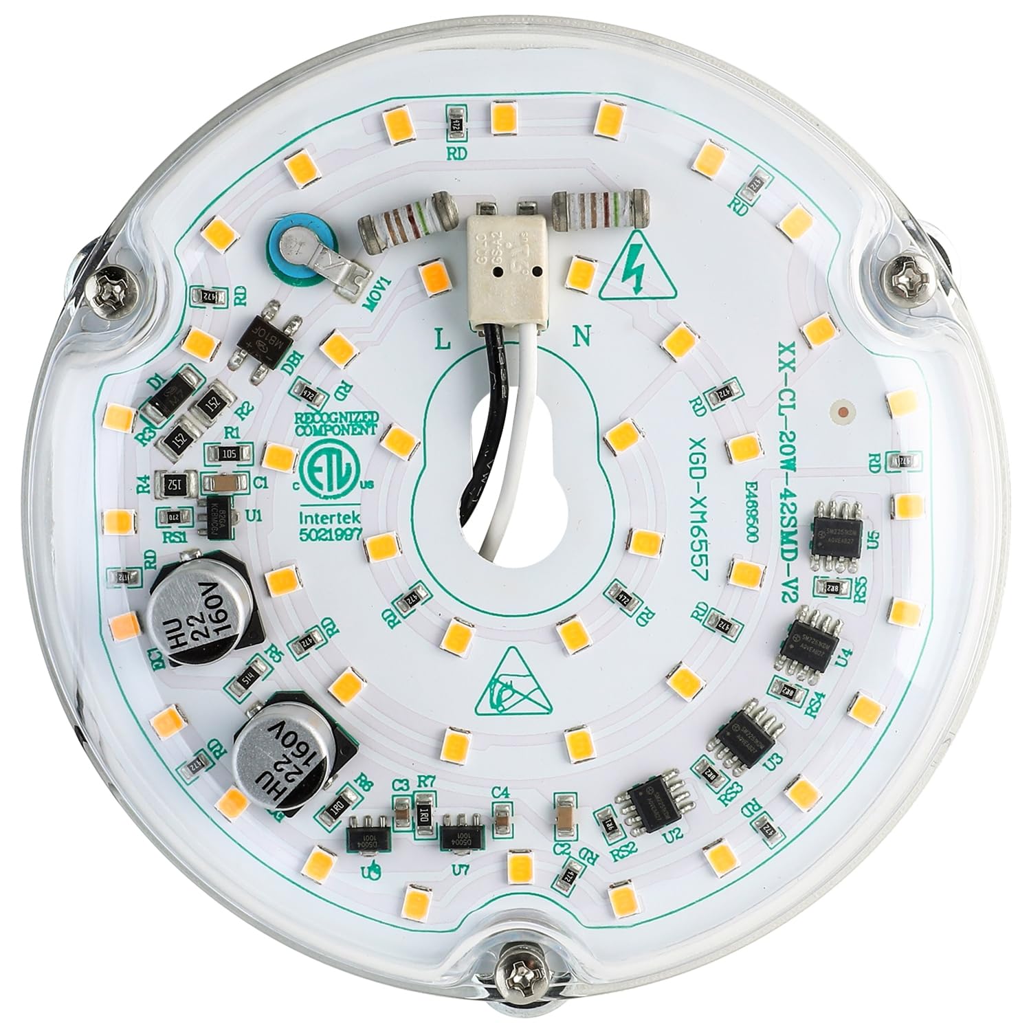 Photo 1 of HAOLEDI 4'' 20W LED Ceiling Fan Light Retrofit Kit, Ceiling Light Replacement, LED Flush Mount Ceiling Light, Warm White 3000K 2400LM, 120V, ETL Listed CRI90 (Warm White 3000K)