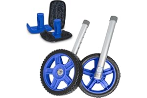 Top Glides 8" Off-Road Walker Wheel Kits with Flexfit Universal Ski Glides (Blue)