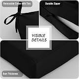 Waterproof Outdoor Bench Cushion 8cm Thick Black view 3