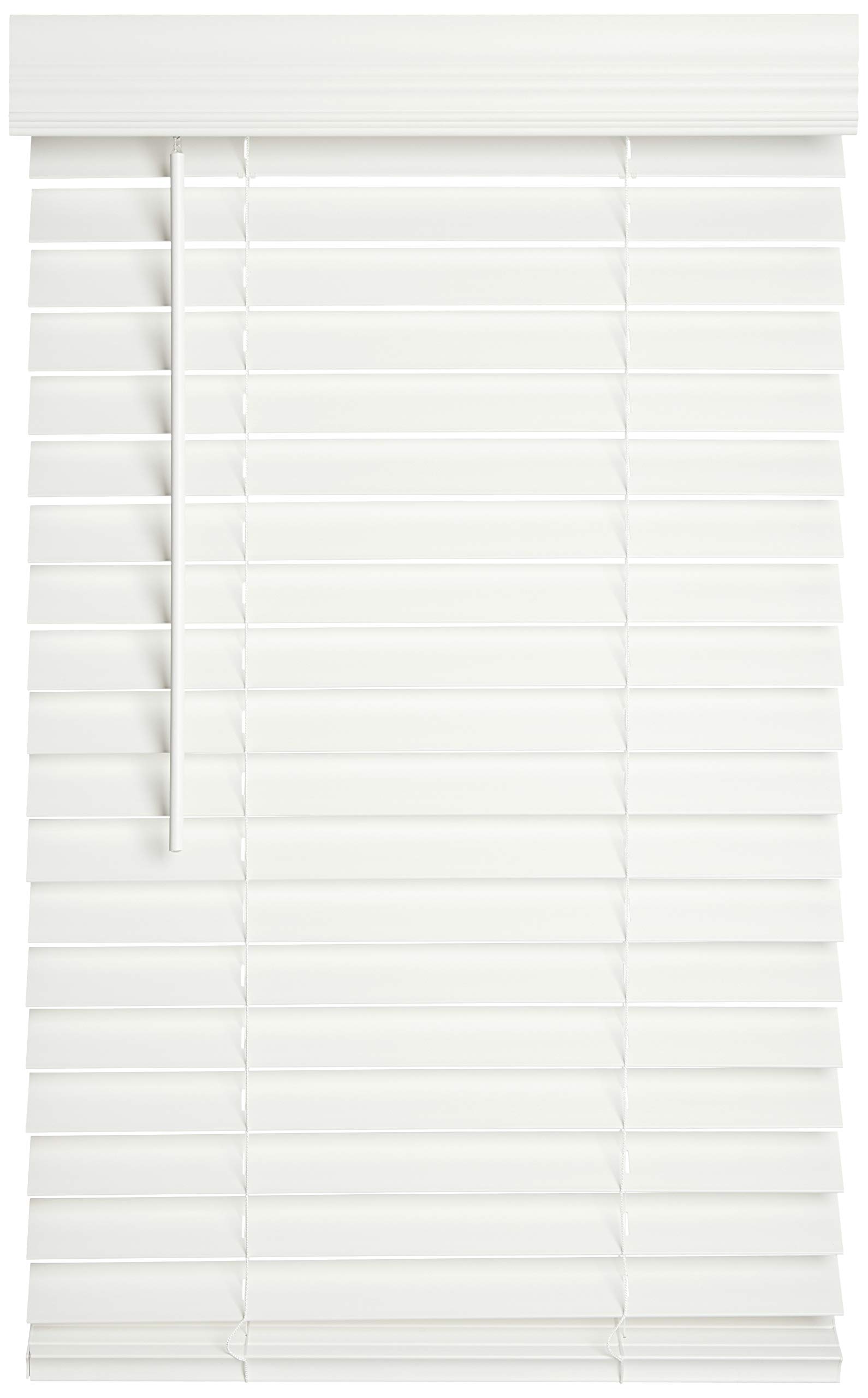 LOTUS & WINDOWARECordless 2-inchFaux Wood Blind 83" Wide x 72" Long,(Soft White-Antique White),Smooth, Room Darkening, Horizontal Blinds for Living Room, Bedroom, Interior Door Windows