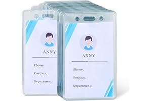 Amazon Basics ID Badge Holders, Vertical Clear Plastic 2.55" x 4.41", Pack of 50