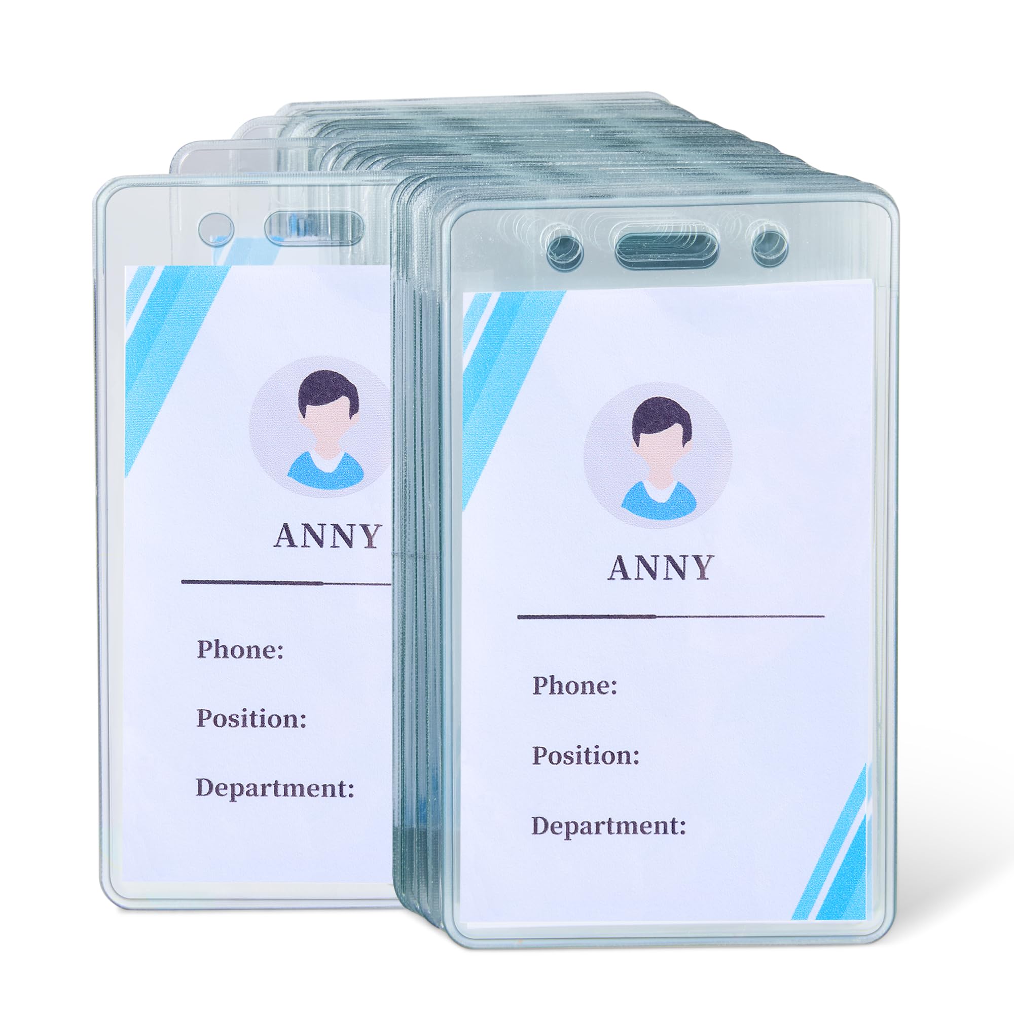 Amazon Basics ID Badge Holders, Vertical Clear Plastic 2.55" x 4.41", Pack of 1600 Image