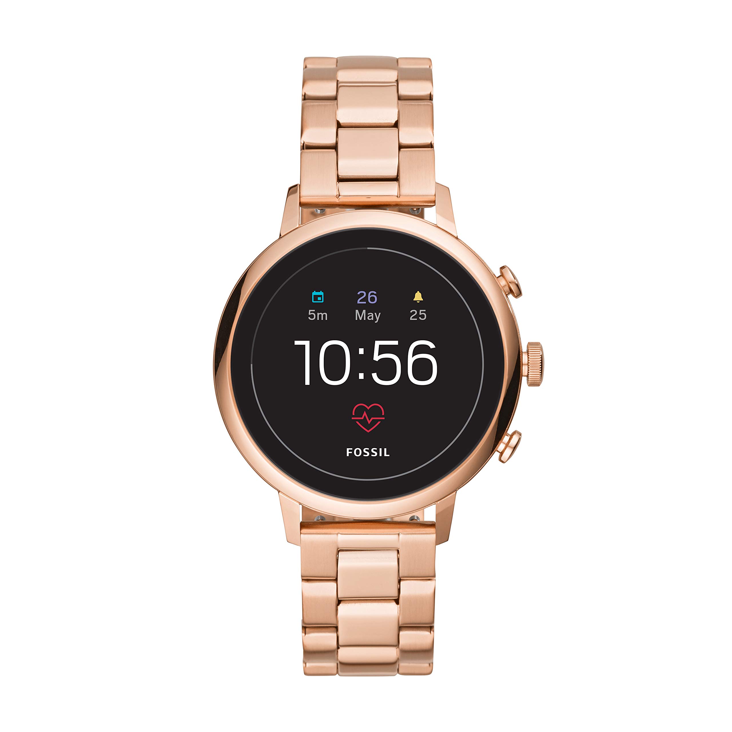 Fossil Women's Gen 4 Venture HR Stainless Steel Touchscreen Smartwatch with Heart Rate, GPS, NFC, and Smartphone Notifications