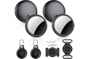 CASCHO Air Tracker Tags-4 Pack, 2025 New [Apple MFi Certified], Bluetooth Tracker Work with Apple Find My (iOS Only), Replaceable Battery Last 2 Years,Item Finder for Luggage/Key/Suitcase,with Diverse Holder