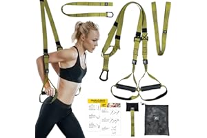 NEWBUY Suspension Training Kit, Resistance Trainer Resistance Bands, Adjustable Training Straps Workout Straps, Supports Up t