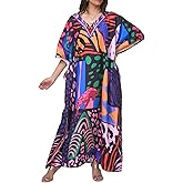 REYNOSOHOMEDECOR Kaftan Dresses for Women Plus Size Bathing Suit Cover up Caftan Maxi Beach Dresses