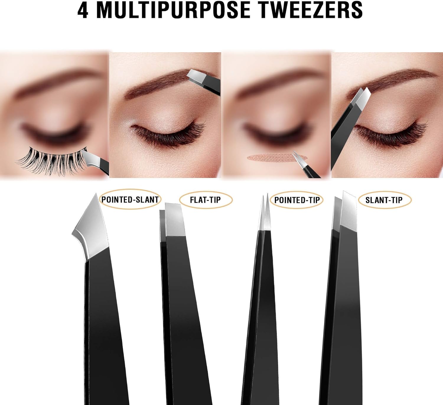 Eyebrow Kit, 8in1, Tweezers for Women and Men – Shaping, Grooming, Threading, Trimming Kit Including Razor, Pencil, Eyebrow Scissors and Brush with Portable Travel Case: Home Improvement