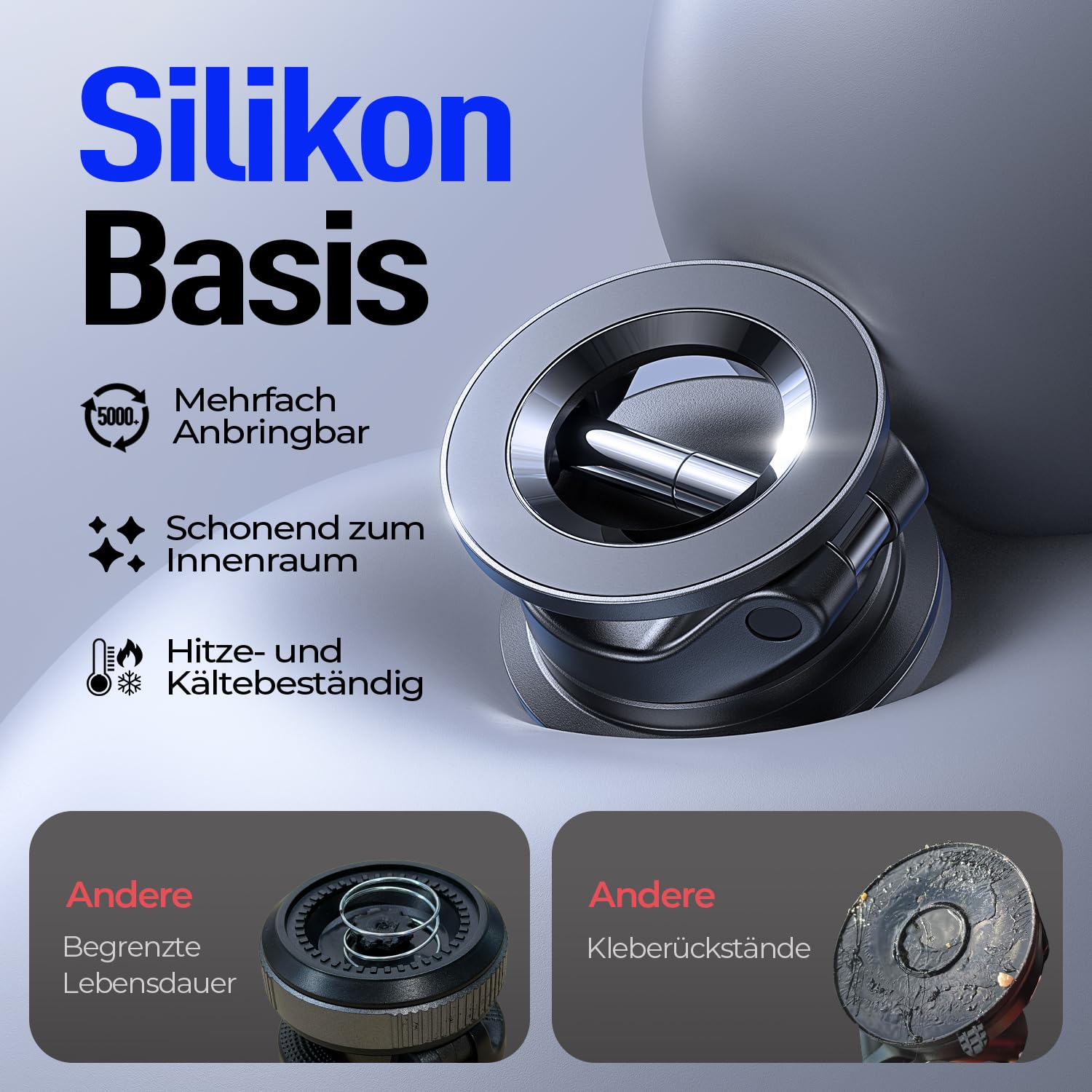 LISEN Vakuum Handyhalterung Auto Magnet - 2026 für Magsafe Autohalterung Saugnapf Handyhalterung Auto Magsafe, Magnetische Handy Halterung Auto Magnethalterung für iPhone 17 Pro Max Air 16 15 14 13 12 7