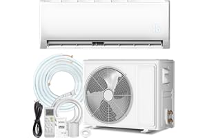 BESTRONAIR 12000 BTU Mini Split AC/Heating System with Inverter, 19 SEER2 115V Energy Efficient Ductless Wall-Mounted Air Conditioner Unit Cools Rooms up to 750 Sq. Ft with Heat Pump & Installation Kits
