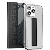 ENCASED Finger Loop Case Designed for iPhone 14 Pro Max Case with Hand Strap Phone Holder (Screen Protector Included) - Crystal Clear