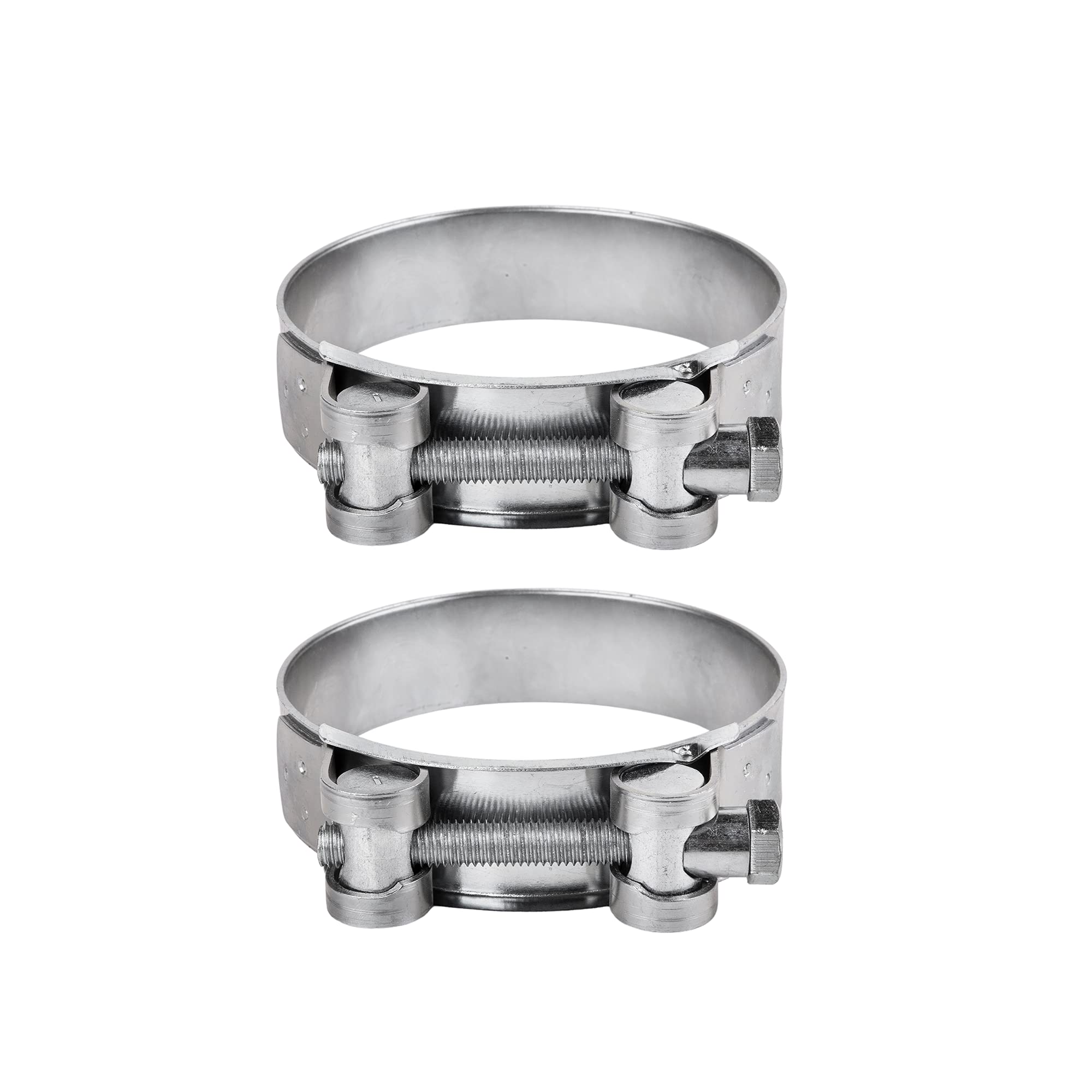 (Pack of 2 pcs) Pipe 60-63 mm Strong Reinforced Pipe Clamps, Galvanized Steel Tube Hose Clamp Fasteners (2 pcs, 60-63 mm)