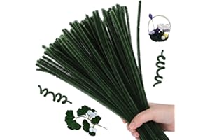 Hssugi Pipe Cleaners, 100PCS Moss Green Pipe Cleaners Craft Supplies, Pipe Cleaners Bulk Fuzzy Sticks for DIY Art and Craft Projects Home Decoration
