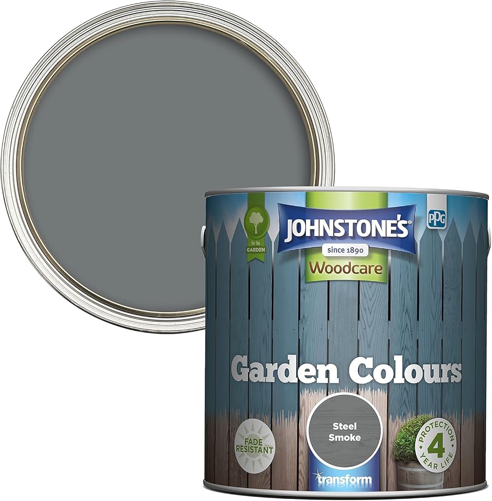 Johnstone's Garden Colours Steel Smoke Exterior Wood Paint 2.5L 12m2