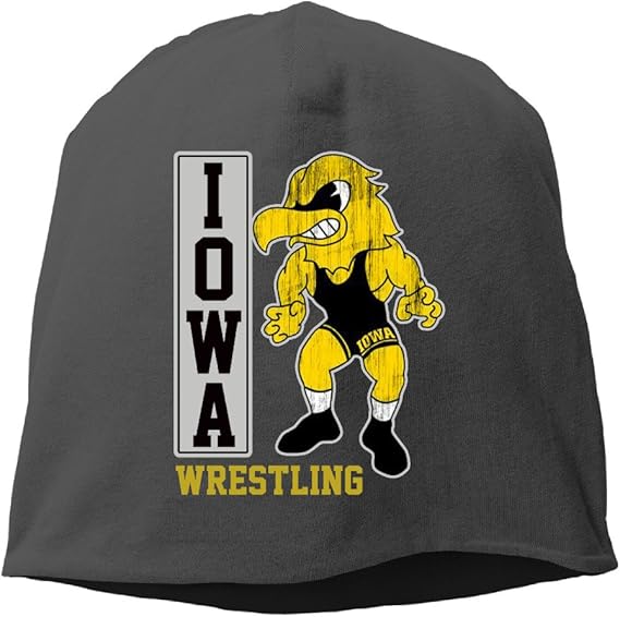 University of Iowa UI Iowa Hawkeyes Wrestling Beanies Cap Black at