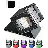 XiYeM Card Deck Box with MTG Commander Display, Deck Case Holds 100+ Double-Sleeved Cards, Trading Card Storage Box Fits TCG/PTCG/Sports Card with 2 Dividers, Top Loaders (Black Grey)