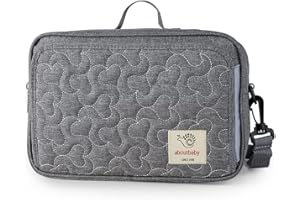 MOMIGO Baby Diaper Caddy Bag - Diaper Caddy Tote Baby Stroller Bag Nursery Storage Bin for Diapers, Wipes & Toys Mini Diaper Bag for Outdoor (Grey Flower)