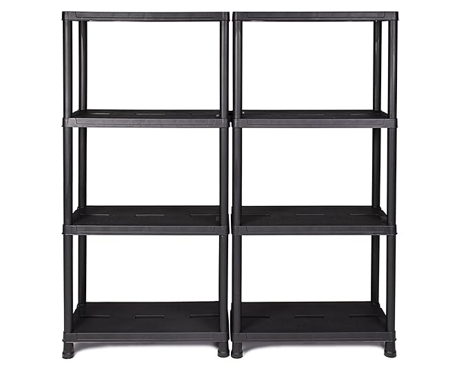 Ondis24 Regal, Lagerregal, 60 x 30 x 138 (H) cm, 12 Zoll Steckregal, Kunststoff, anthrazit, bis maximal 125 kg belastbar - Do