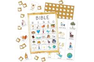 GANIAO Bible Bingo Game, 24 Players Christian Sunday Church Bingo Cards for Women Men Party Favors for Family Open Day Holiday Party Activities Supplies Party Decoration Bingo Game- JK0103