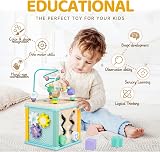 Airlab Wooden Activity Cube Toys 5 in 1 Bead Maze Shape Sorter Montessori view 4