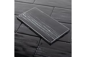 Adedeo Black Glass Subway Tiles 3 x 6 Inch Glass Tiles for Kitchen Backsplash Bathroom Shower Wall Pack of 32 Pieces