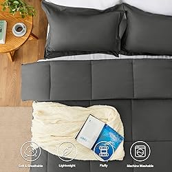 CozyLux Queen Comforter Set - Dark Grey Comforter