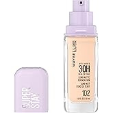 Maybelline Super Stay Lumi-Matte Foundation, Lightweight and Buildable Full Coverage Foundation Makeup For Up To 30HR Wear, 102, 1 Count