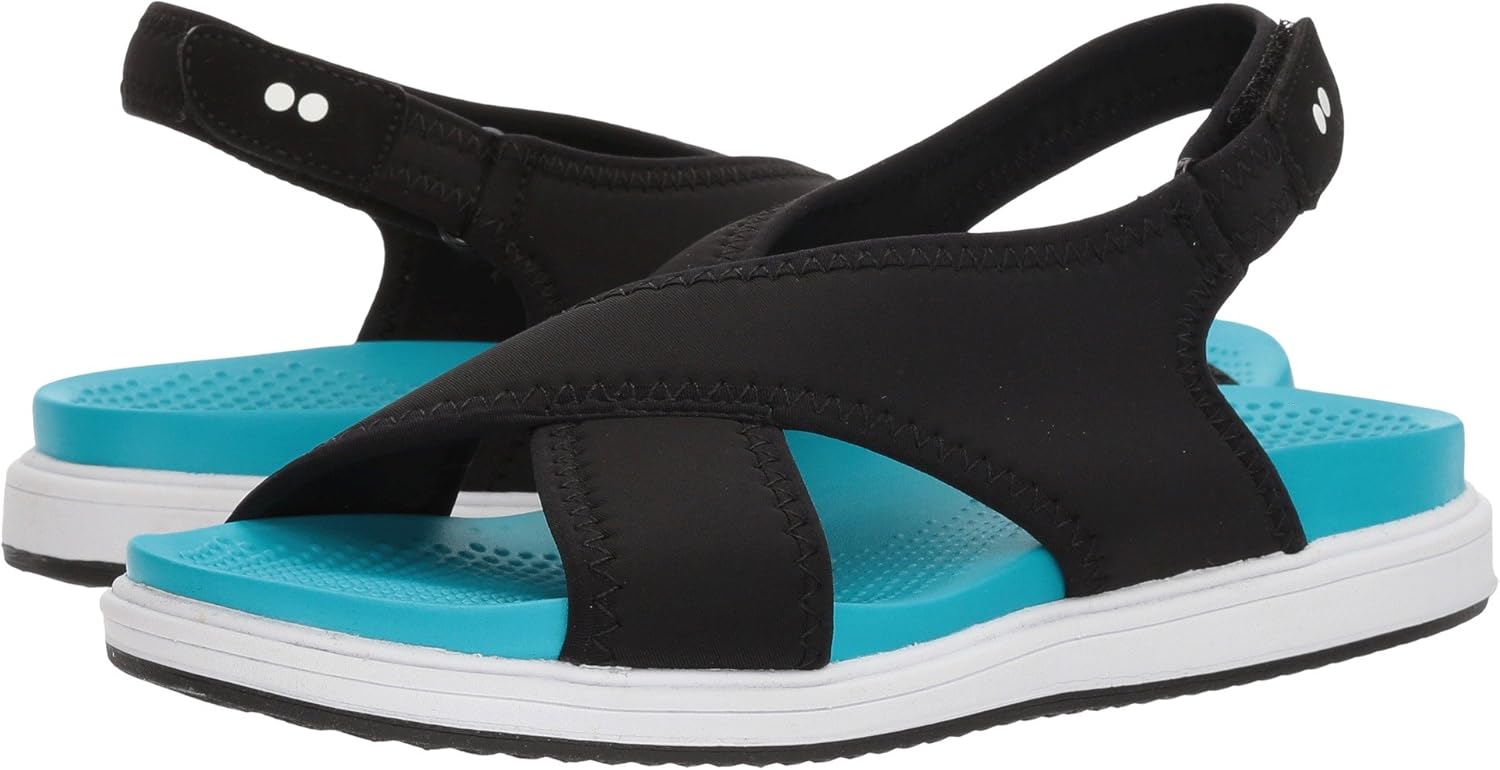 Amazon.com | Ryka Women's Leisure, Black/Blue, 6 B US | Sandals