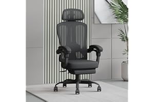 HapGIFT Office Chair, Ergonomic Office Chair with Footrest, Mesh Computer Chair for Adults, Adjustable Height Desk Chair with