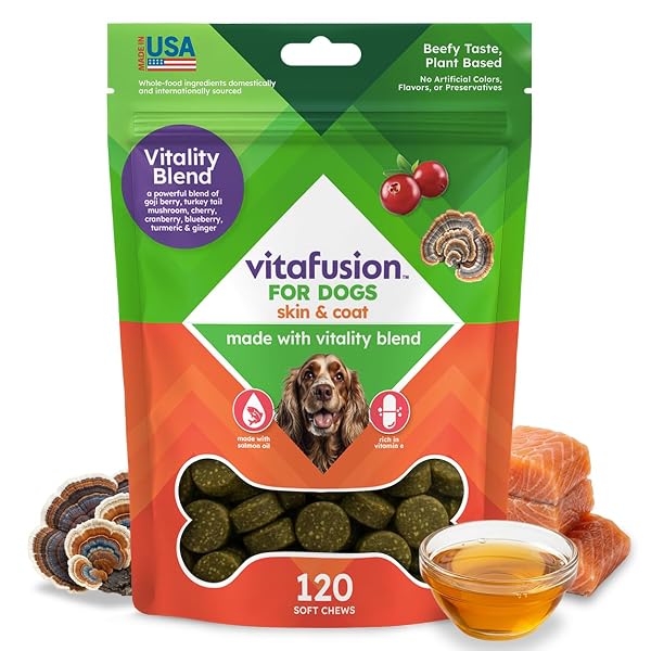 VITAFUSION FOR DOGS SKIN & COAT SUPPLEMENT, OMEGA...