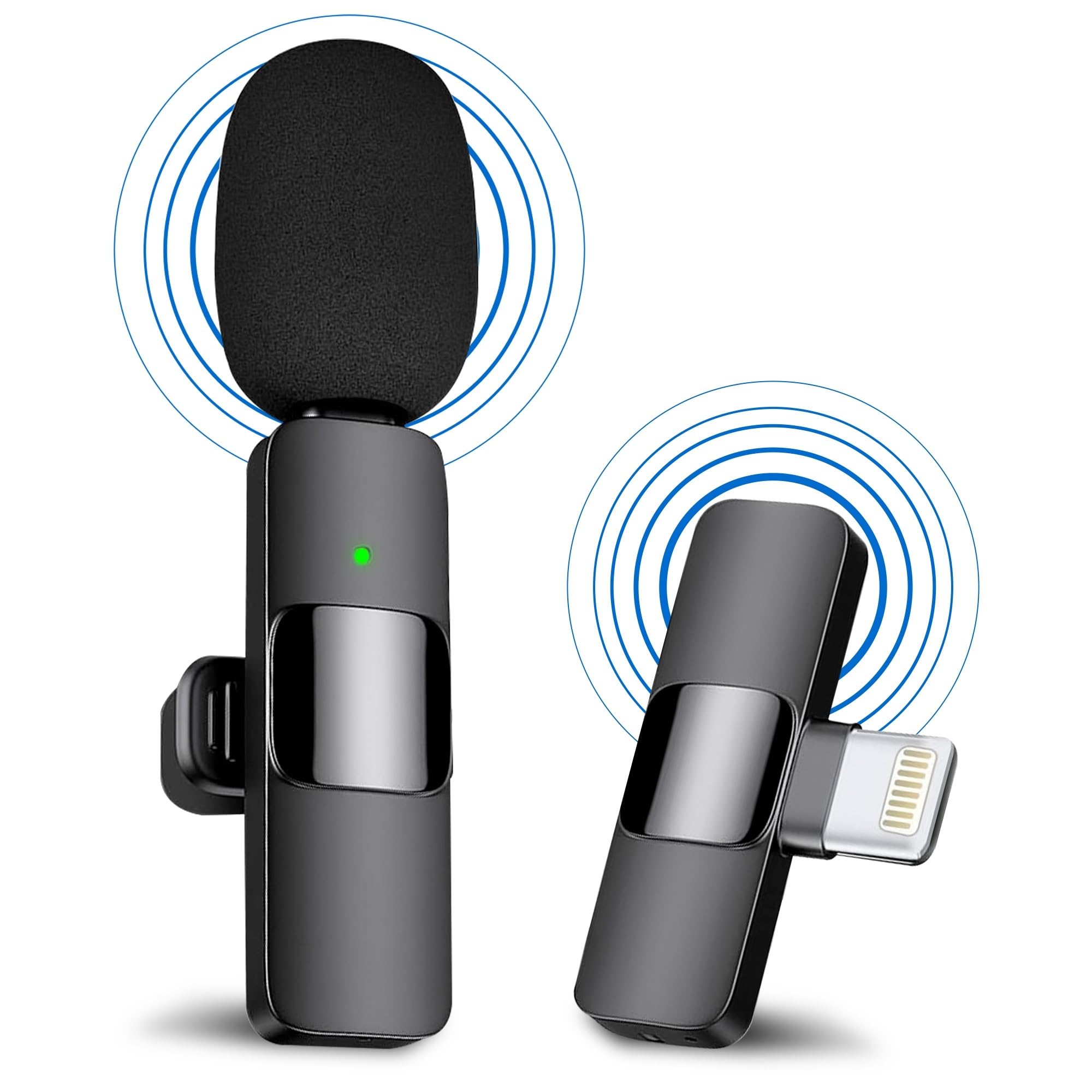 Professional Wireless Lavalier Microphone for iPhone iPad, Wireless Clip-on Microphone, Plug-Play Lapel Mic for Video Recording Podcast Vlogging Youtube Live Streaming