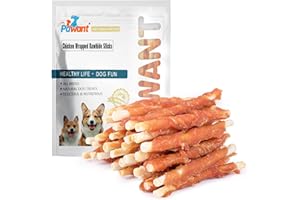 Pawant Chicken Wrapped White Rawhide Sticks Dog Treats Puppy Training Snacks Dog Chews Treats 2lb