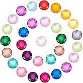 arricraft 136 Pcs 12mm Cat Eye Resin Cabochons, Flatback Dome Cabochons, Mosaic Tile for Photo Pendant Making Jewelry, 17 Mixed Color