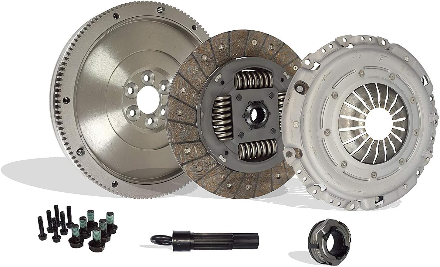 Clutch Kit Works With Audi TT Volkswagen Golf Beetle Jetta Gls Glx Gti Tdi Base Gl Sportline Sport 1998-2006 1.8L l4 GAS DOHC 1.9L L4 DIESEL SOHC Turbocharged (FWD; 5 speed only)