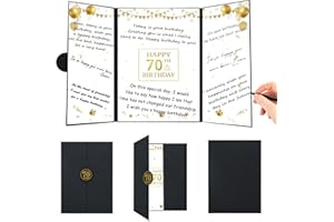 Roetyce 70th Birthday Decorations, Black Gold Happy 70th Birthday Guest Book, 70th Birthday Gifts for Women Men, Cheers to 70 Years Birthday Party Supplies, Jumbo 70th Birthday Card Signature Board