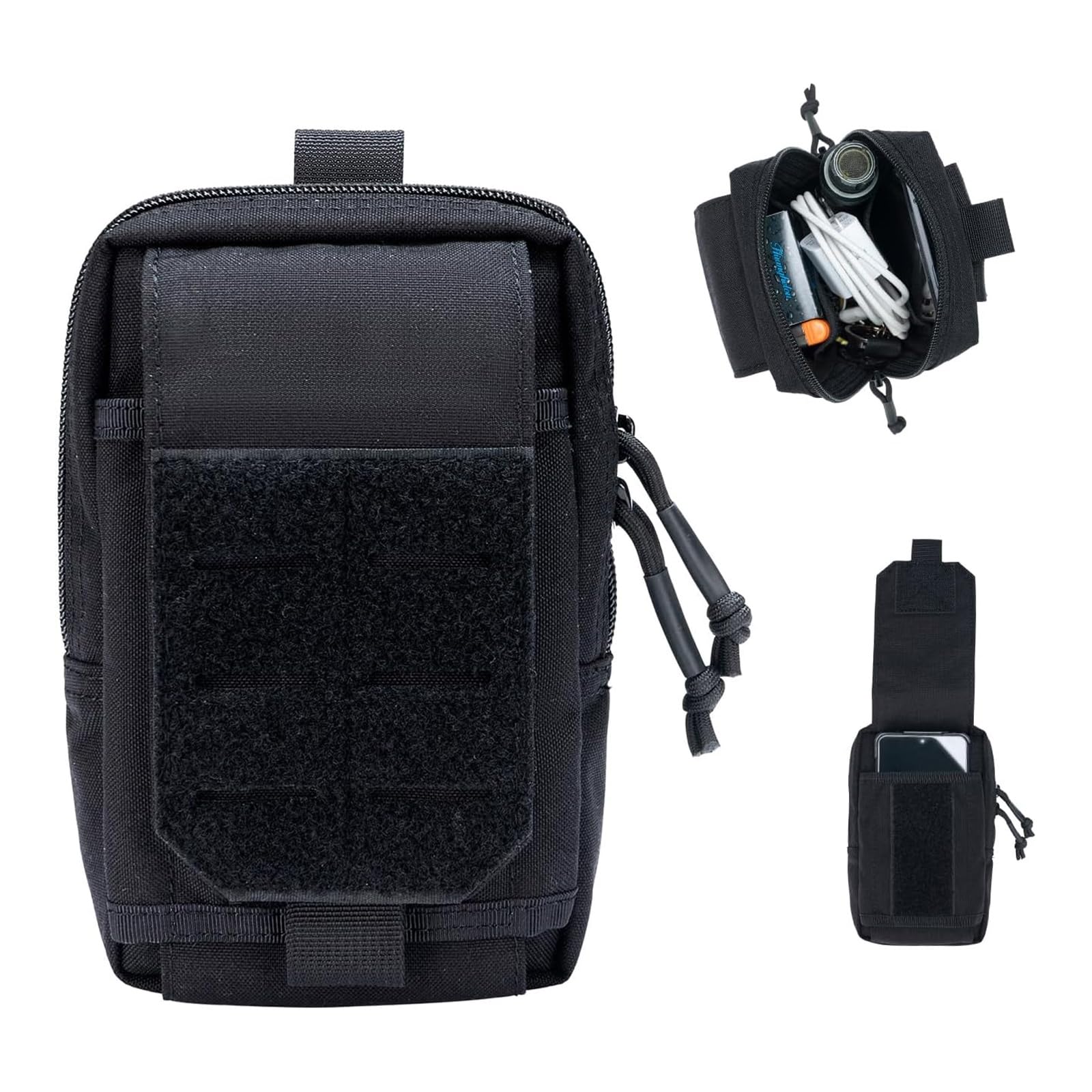 EXCELLENT ELITE SPANKER Tactical Molle Pouch Molle Phone Pouch EDC Utility Belt Pouch Phone Holder Bag For Sports Fishing Camping(BLK)