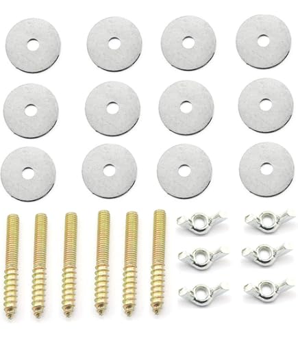 1/4-20 X 2" Hanger Bolts With Wing Nuts & Washers (8 Sets) - Double Head Dowel Screws For Wood Furniture, DIY Projects & Climbing Frames