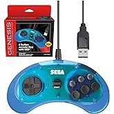 Retro-Bit Official Sega Genesis USB Controller 6-Button Arcade Pad for Sega Genesis Mini, PS3, PC, Mac, Steam, Switch - USB P