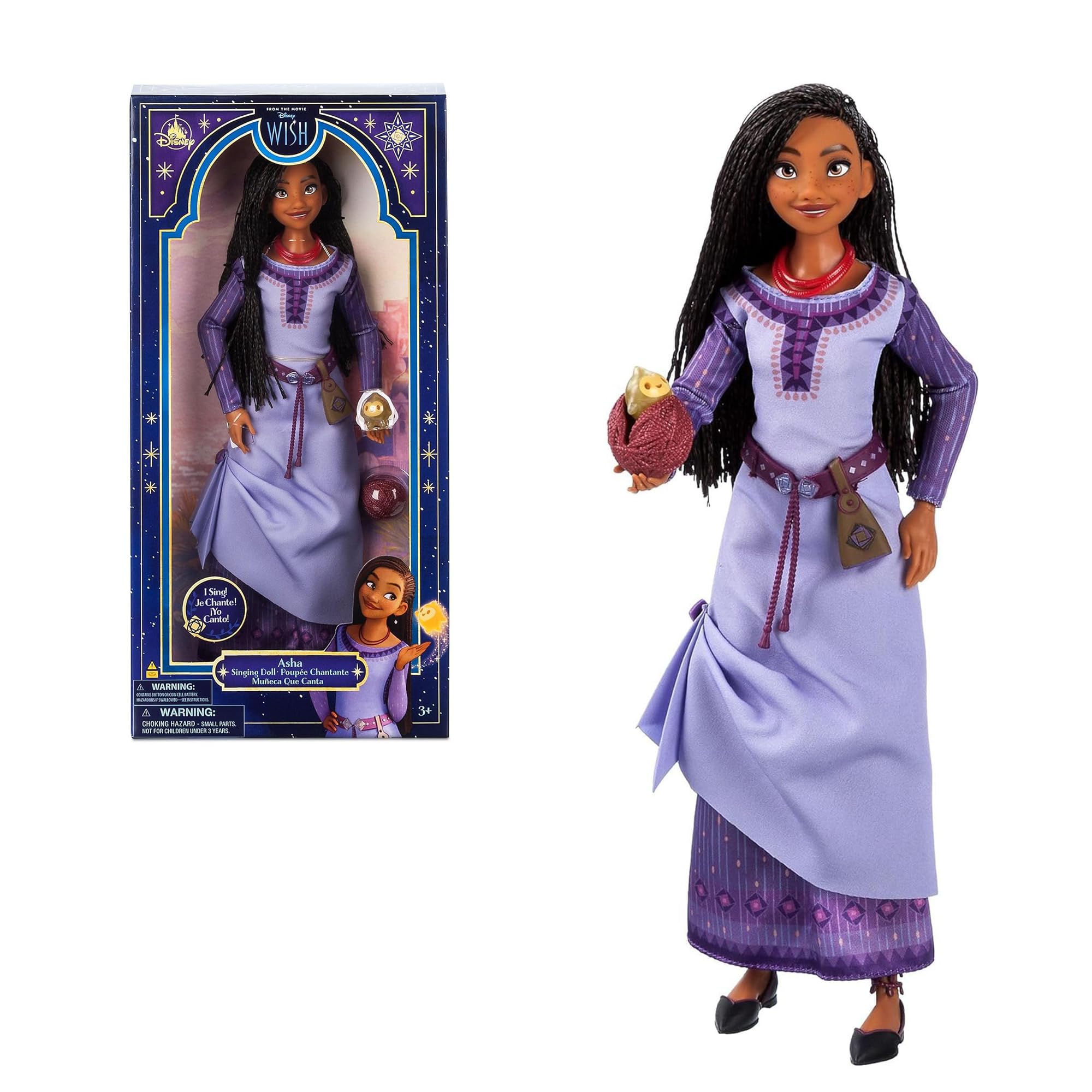 Disney Store Wish - Asha - Singende Puppe Violett 29 cm