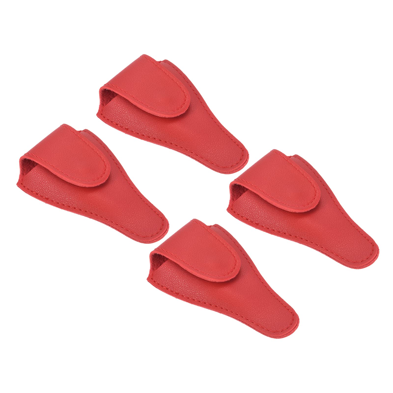 PATIKIL 4.5"x2.6" Embroidery Scissors Sheath, 4 Pack PU Leather Nail Cuticle Scissor Cover Small Pointed Nippers Scissors Protective Case, Red