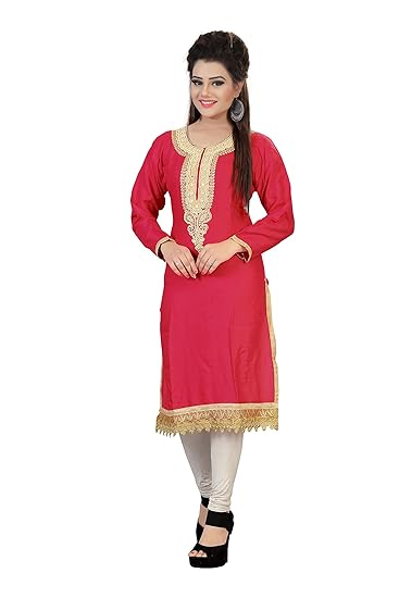 Womens Rayon Kurti (Pink)