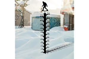 Flexyony Outdoor Snow Gauge 24 Inch Iron Art Snow Gauge Detachable Christmas Snowflake Snowfall Measuring Gauge Handmade Snow Measuring Stick for Garden Yard Christmas Decoration Gift (G-Chimpanzees)