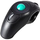 EIGIIS Wireless 2.4G USB Ergonomic Trackball Handheld Finger Mouse | Air Mouse Optical Travel DPI Mice for PC Laptop Mac Left and Right Handed, Compatible with Windows XP/VISTA/Win7/Win10/Linux