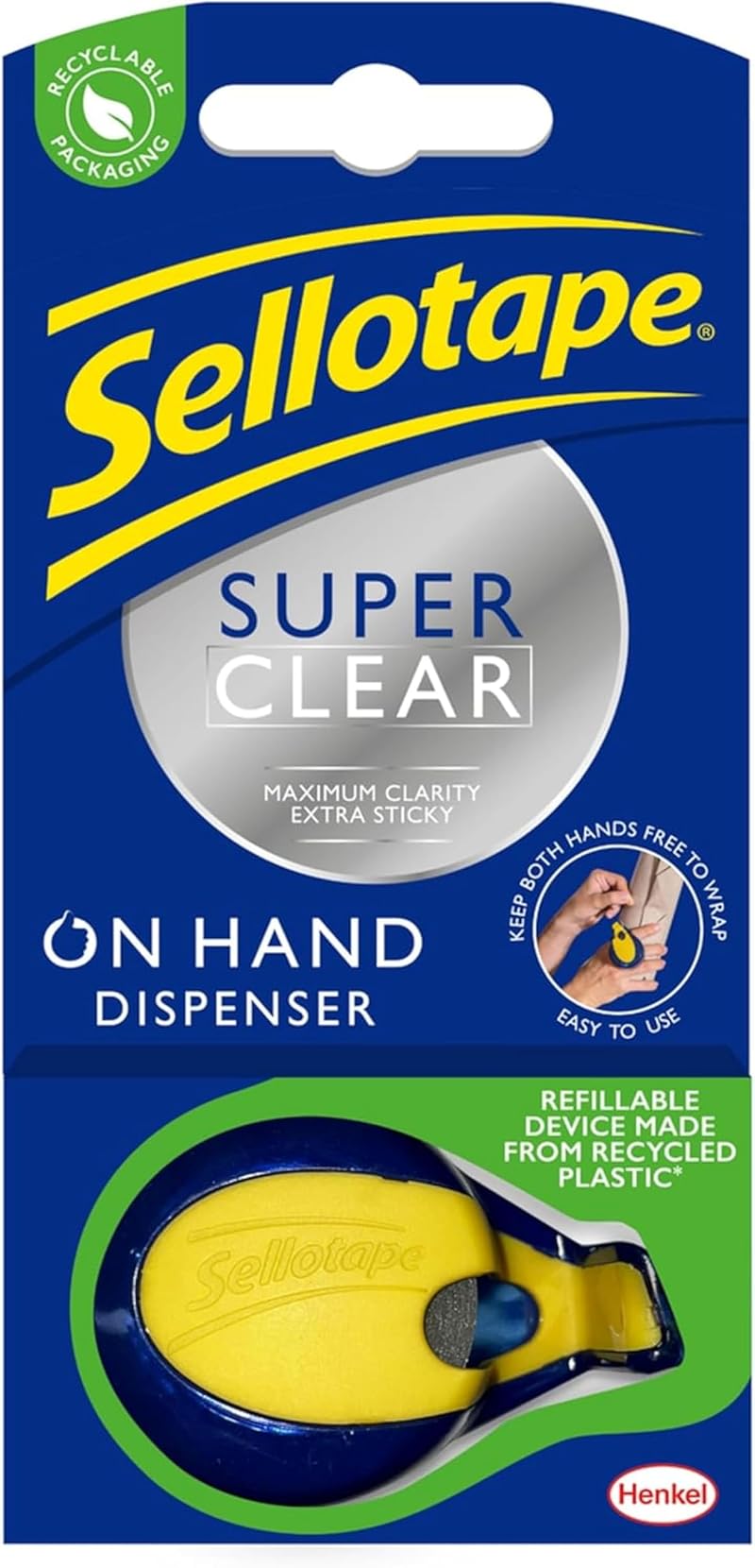 Sellotape Oh-Hand Dispenser with Clear Tape 18mm x 15m
