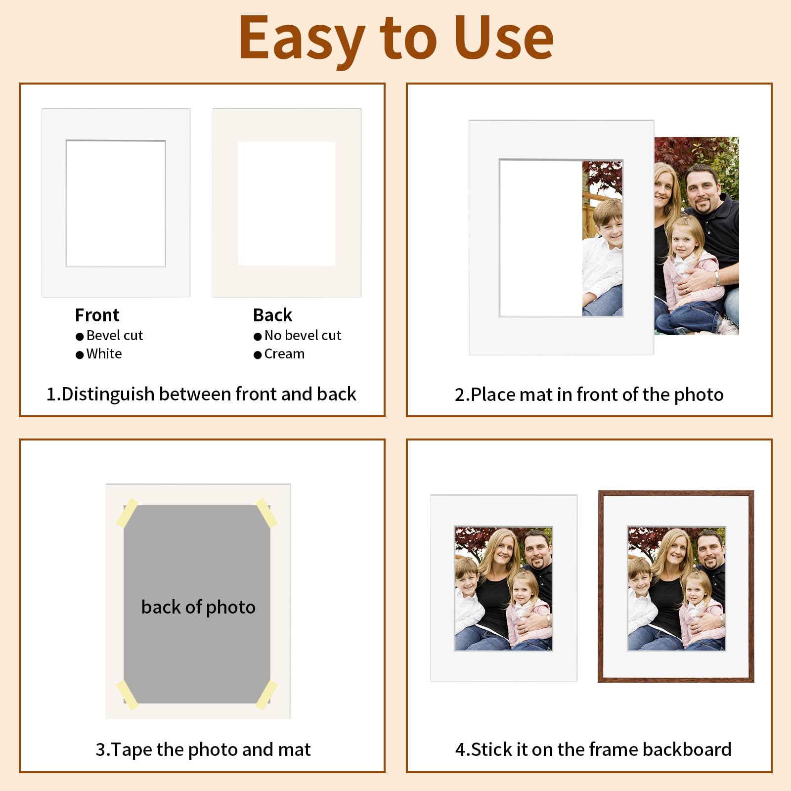 10 Pack Picture Frame Mats, 11x14 Matted to 8x10 Photo Mats, Acid Free Picture Matting for Pictures Photos Watercolor Artwork (White)