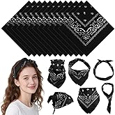PLULON Bandanas Bulk Paisley Pattern for Women Men, Head Scarf Cowboy Bandana Neon Handkerchiefs Cycling Face Mask Boy Girls