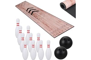 Wenceda Mini Bowling Set, Indoor & Outdoor Home Bowling Set, Bowling Alley Set with Lane, Bowling Pins & Ball Set, Full Bowli