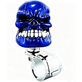 Lunsom Steering Wheel Knob, Skull Shape Driving Power Handle Control | Suicide Knob Spinner Turning Aid Helper Navy Blue Suicide Power Handle Fit Most Tractors,Forklifts,Lawn Mowers